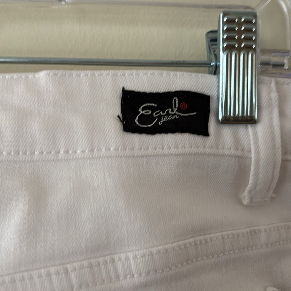 Earl Jeans White 2 Front Pockets 2 Back Patch Pockets Zipper And Button Size 20W - Picture 9 of 14